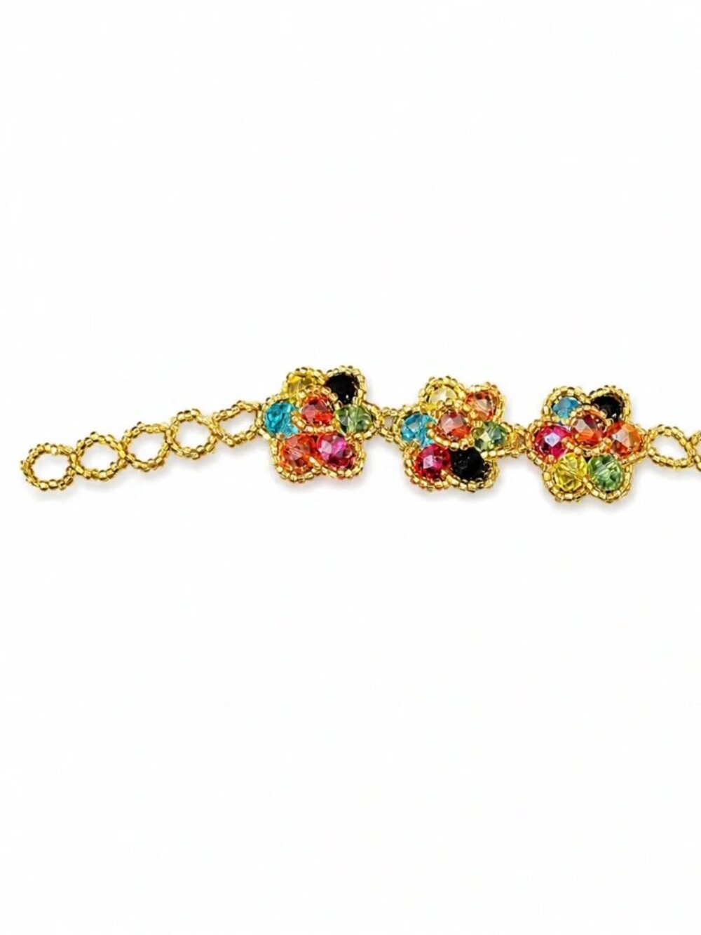 Multicolor Floral Beaded Bracelet